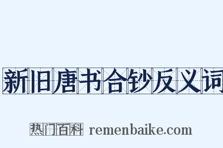 新旧唐书合钞反义词是什么意思的图片
